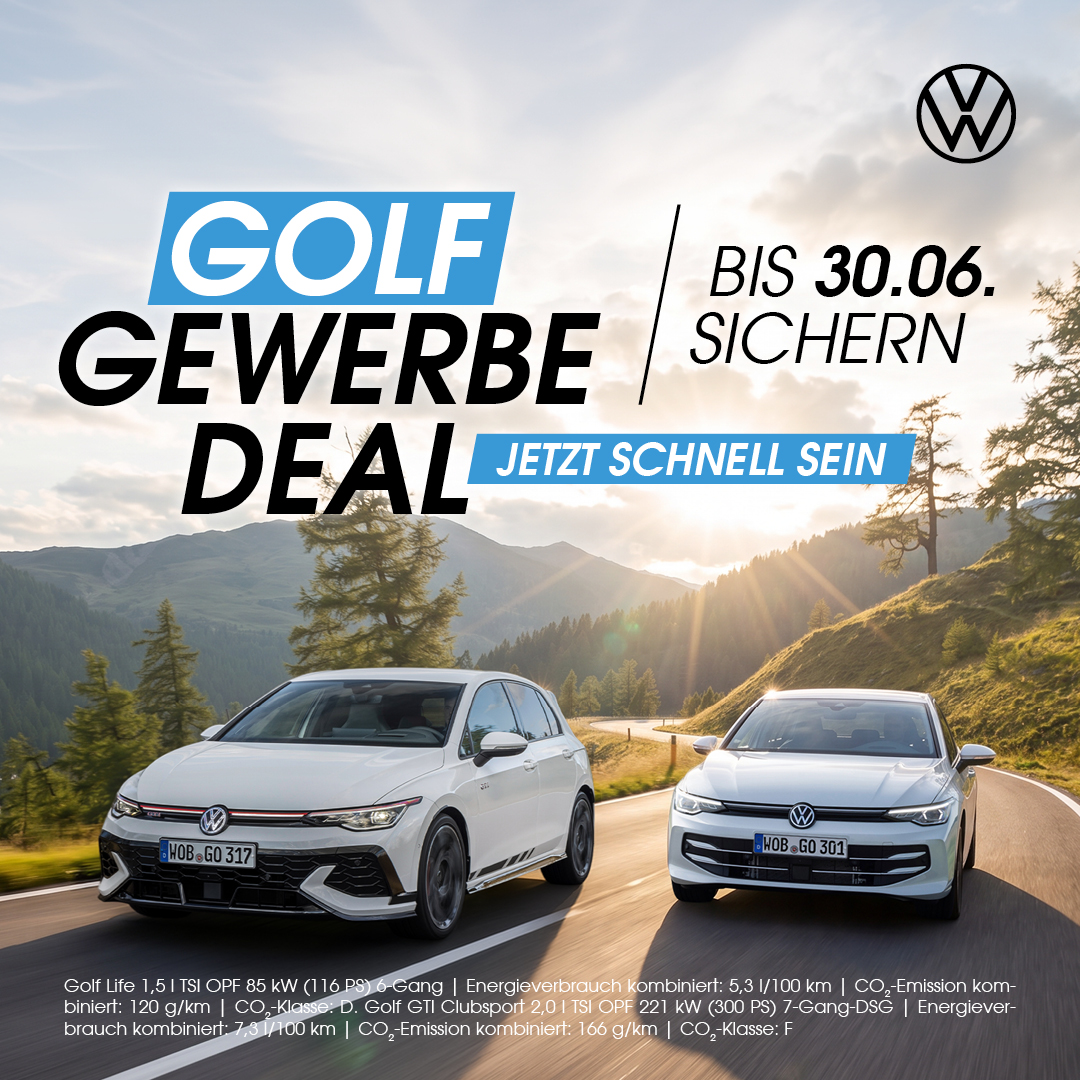 HEADER MOBILE VW Golf Gewerbe bis 30.06
